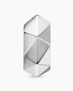 Faceted Hoop Earring Sterling Silver, 14.5mm
