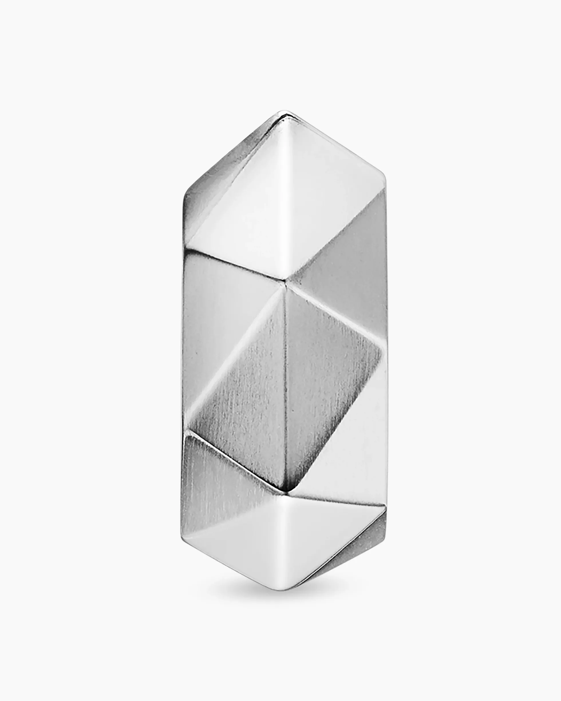 Faceted Hoop Earring Sterling Silver, 14.5mm