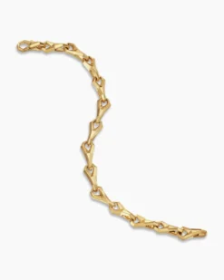 Faceted Link Bracelet 18K Yellow Gold, 9mm