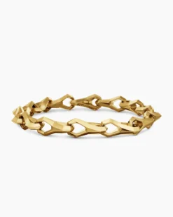 Faceted Link Bracelet 18K Yellow Gold, 9mm