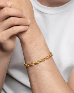Faceted Link Bracelet 18K Yellow Gold, 9mm