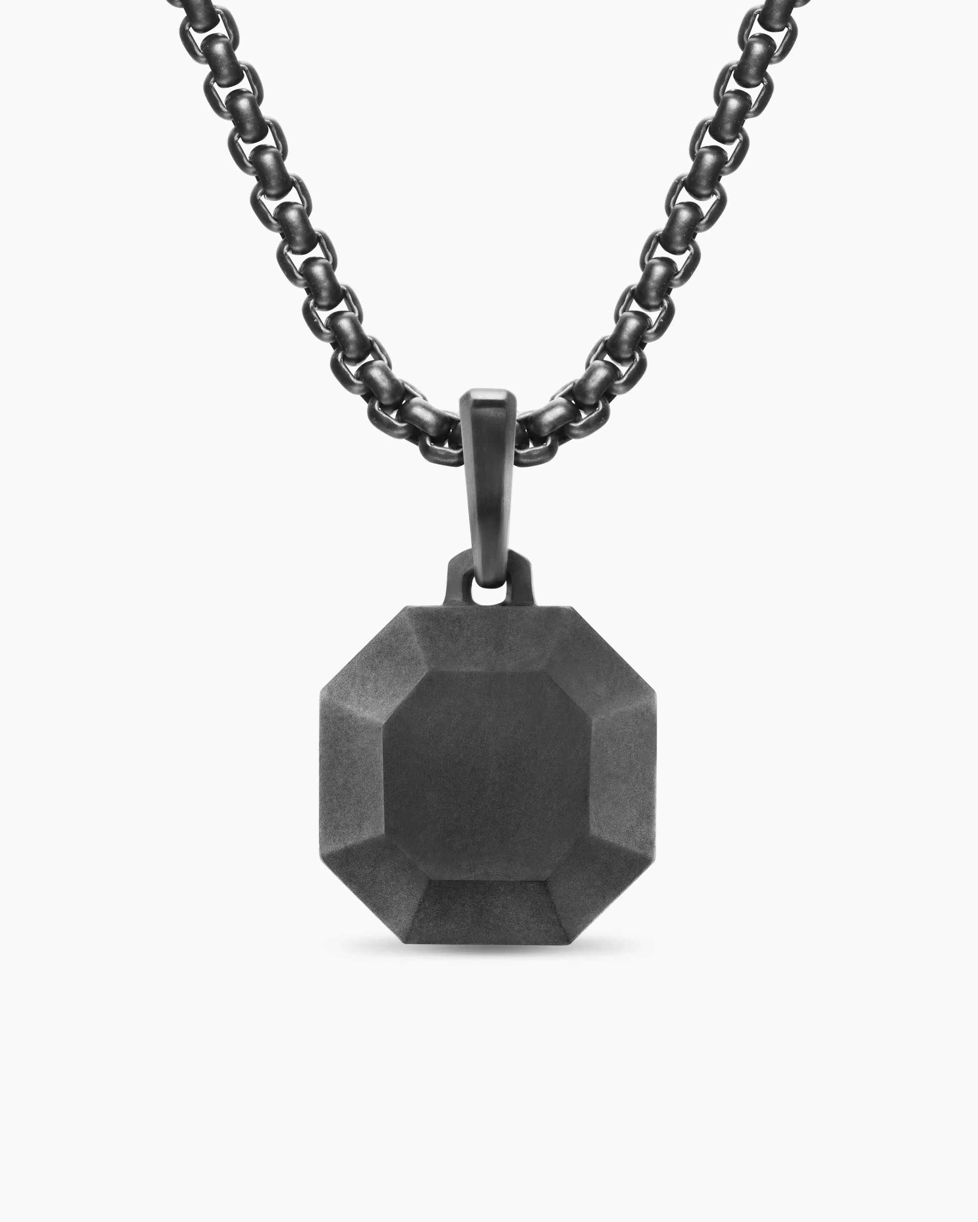 Faceted Stone Amulet Black Titanium, 16mm