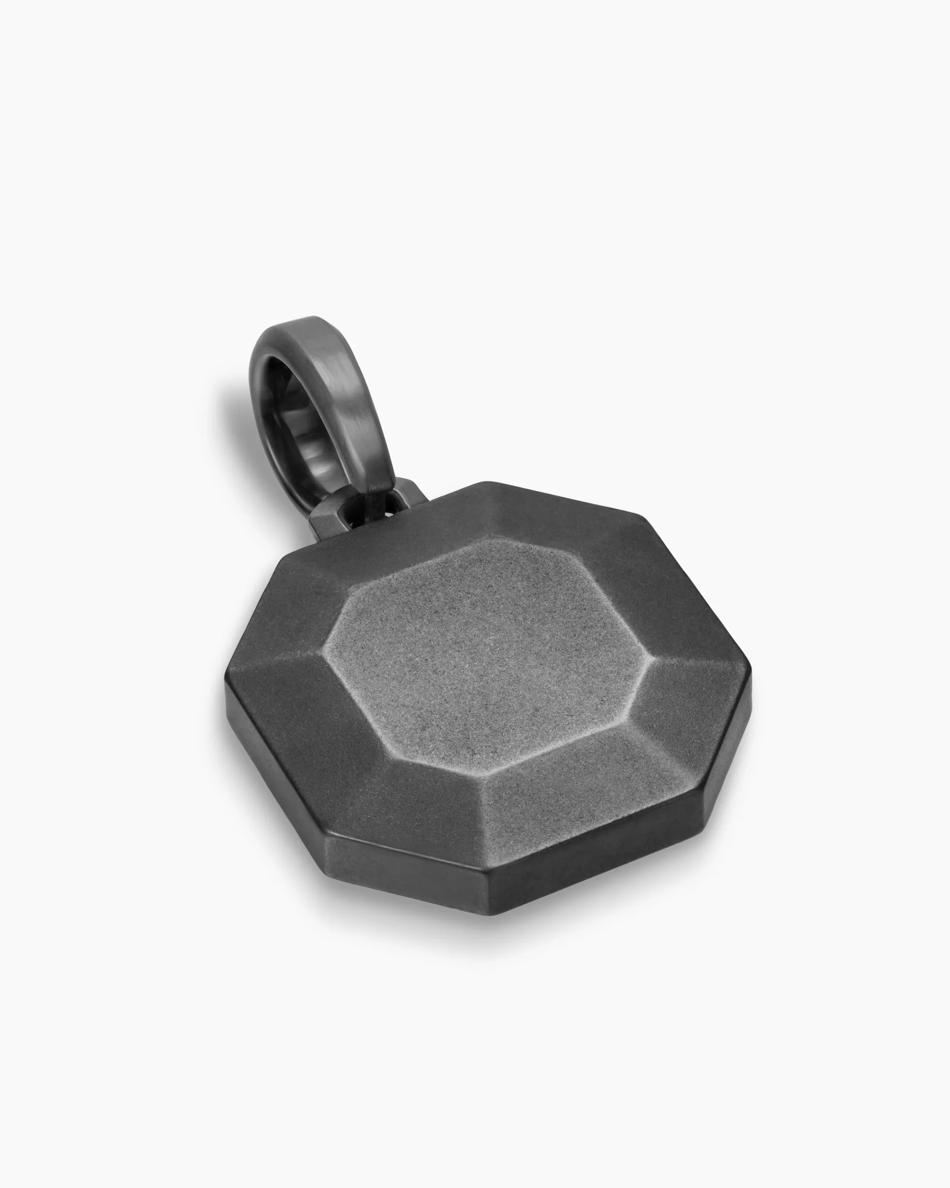 Faceted Stone Amulet Black Titanium, 16mm