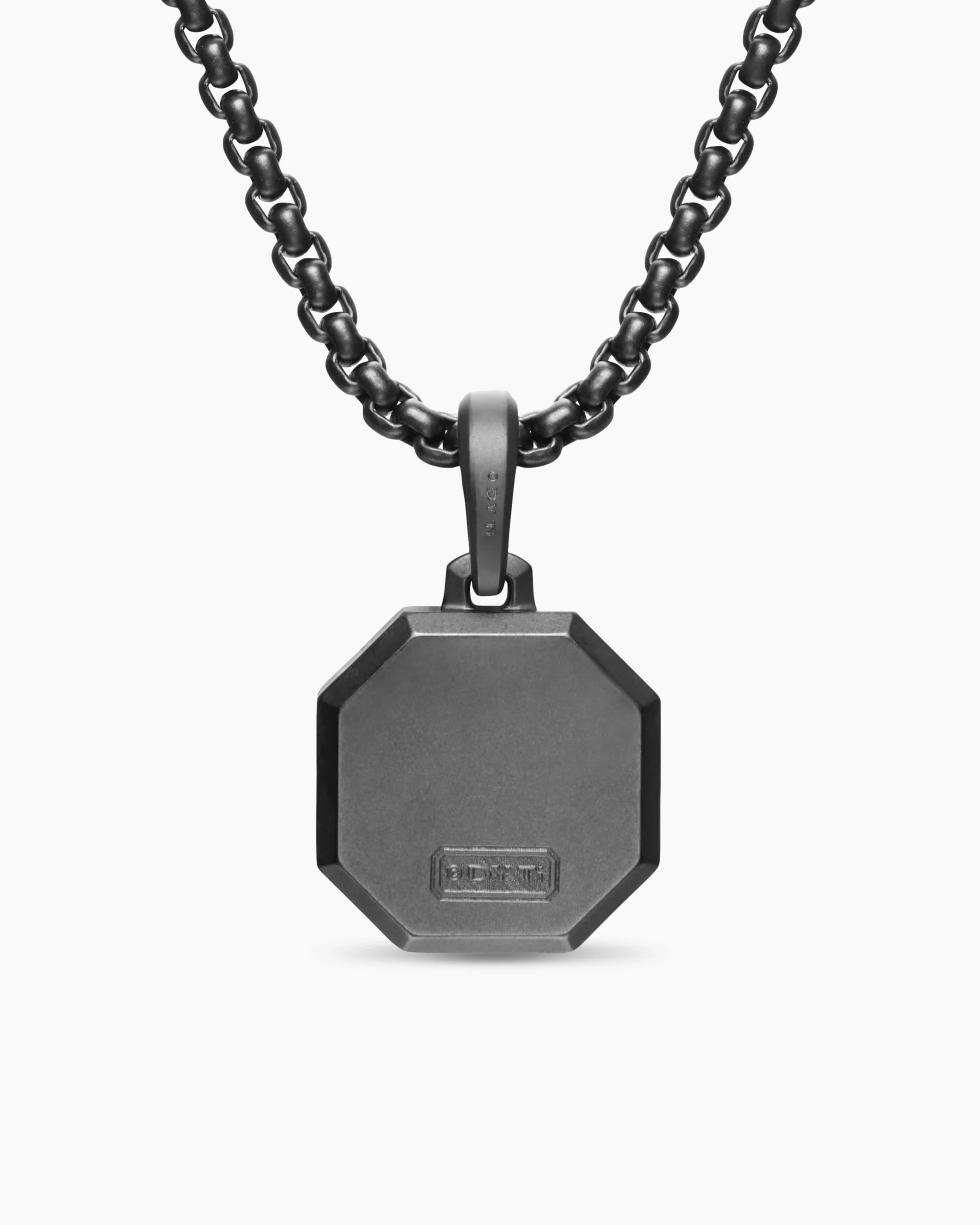 Faceted Stone Amulet Black Titanium, 16mm