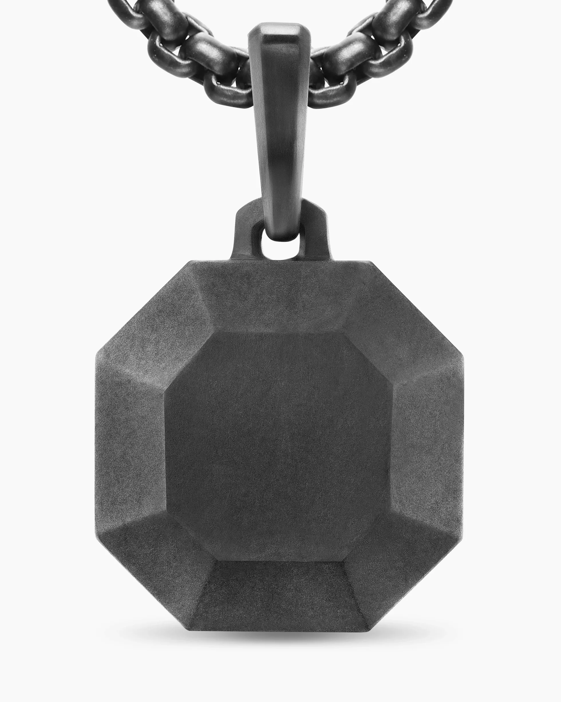 Faceted Stone Amulet Black Titanium, 16mm