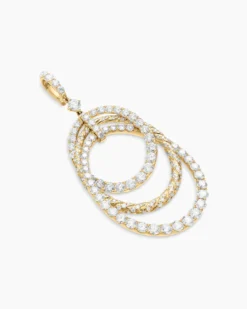 Floating Diamonds Drop Pendant Yellow Gold