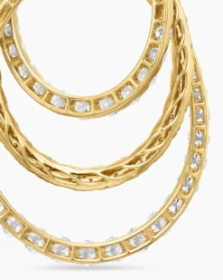 Floating Diamonds Drop Pendant Yellow Gold