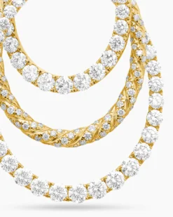 Floating Diamonds Drop Pendant Yellow Gold