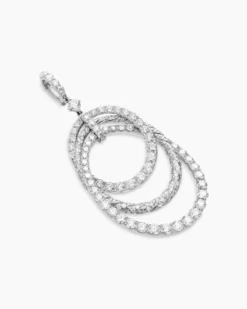 Floating Diamonds Drop Pendant White Gold