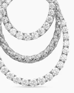 Floating Diamonds Drop Pendant White Gold