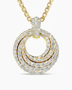 Floating Diamonds Pendant Yellow Gold