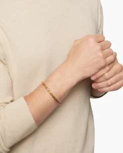 Fluted Chain Bracelet 18K Yellow Gold, 5mm