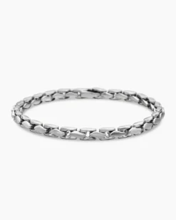 Fluted Chain Bracelet Sterling Silver, 5mm