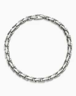 Fluted Chain Bracelet Sterling Silver, 5mm