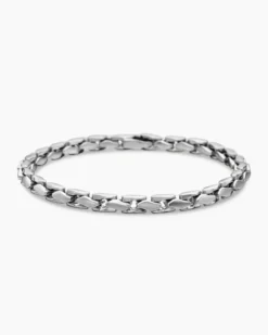 Fluted Chain Bracelet Sterling Silver, 5mm