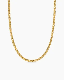 Fluted Chain Necklace 18K Yellow Gold, 5mm