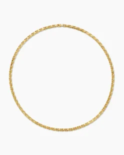 Fluted Chain Necklace 18K Yellow Gold, 5mm