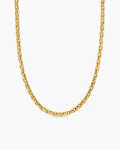 Fluted Chain Necklace 18K Yellow Gold, 5mm