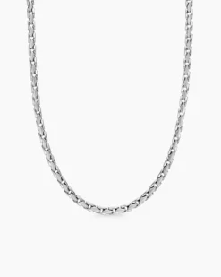 Fluted Chain Necklace Sterling Silver, 5mm