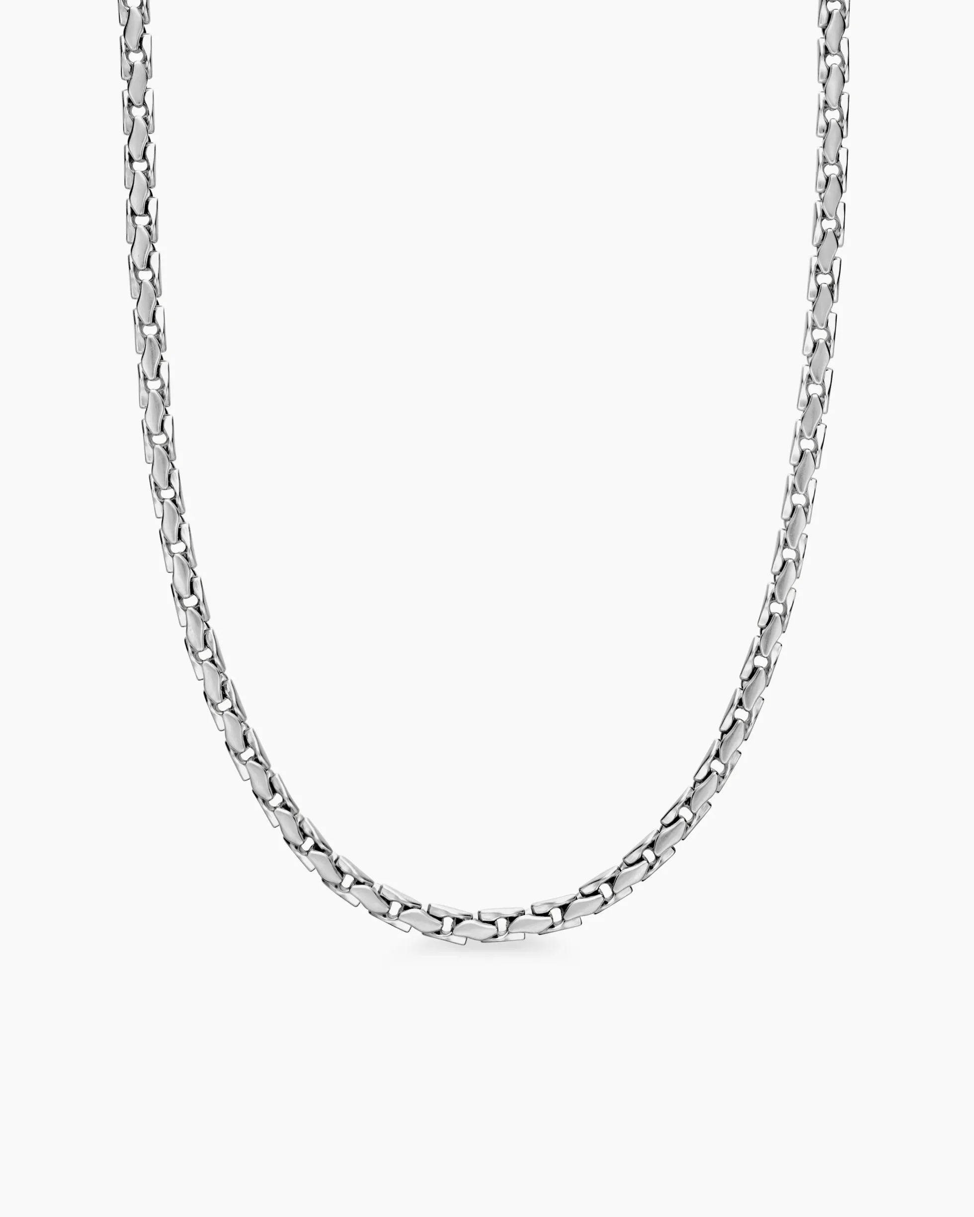 Fluted Chain Necklace Sterling Silver, 5mm