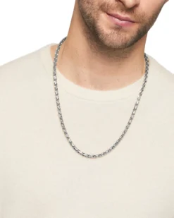 Fluted Chain Necklace Sterling Silver, 5mm