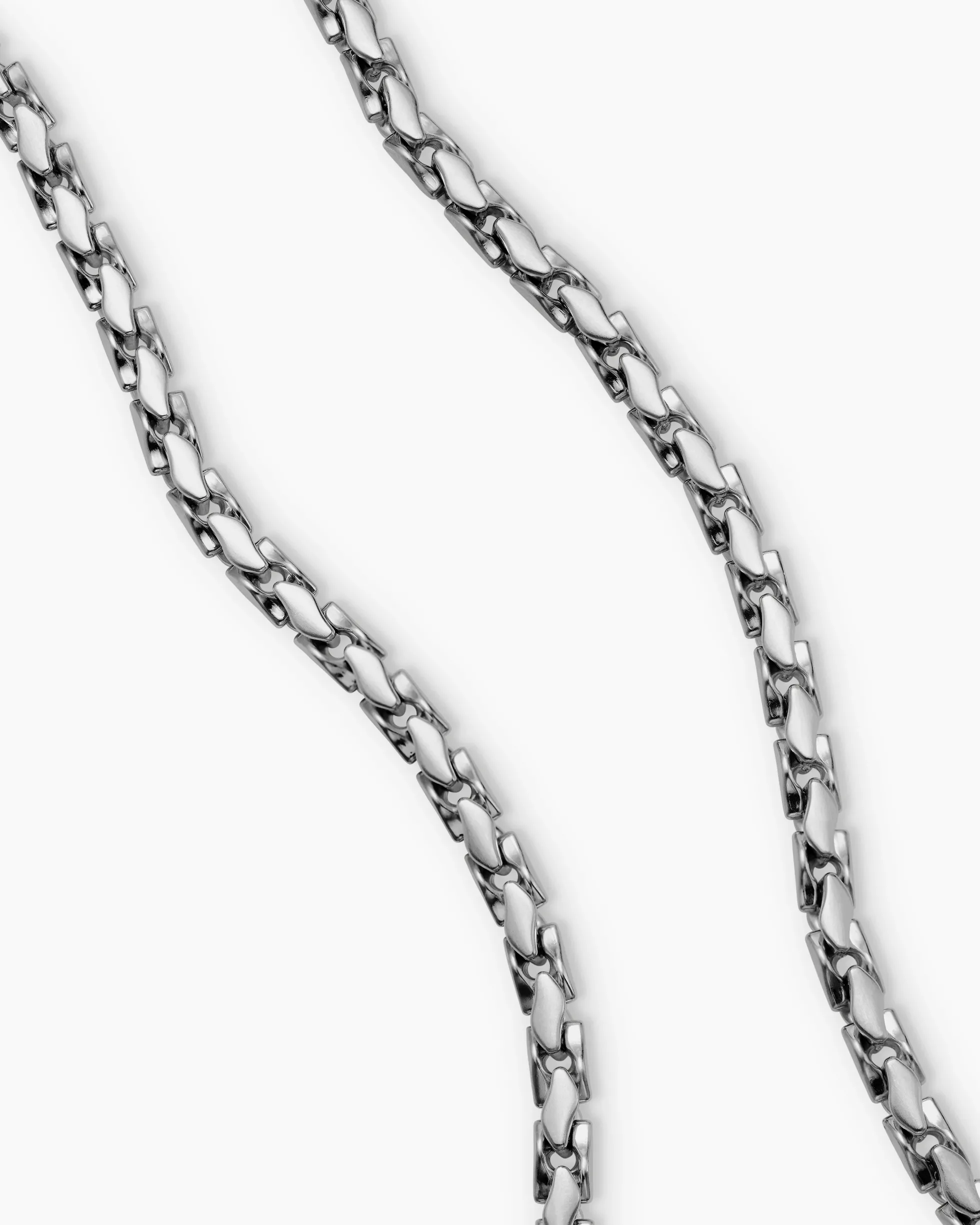 Fluted Chain Necklace Sterling Silver, 5mm