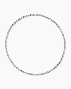 Fluted Chain Necklace Sterling Silver, 5mm