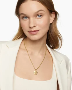Gemini Amulet 18K Yellow Gold with Diamonds, 19mm