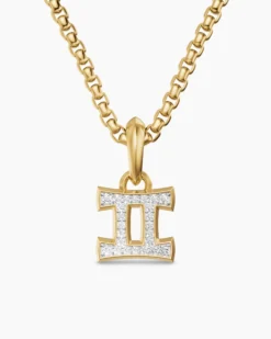 Gemini Amulet 18K Yellow Gold with Diamonds, 15.2mm
