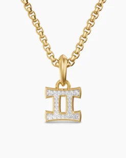 Gemini Amulet 18K Yellow Gold with Diamonds, 15.2mm