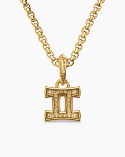 Gemini Amulet 18K Yellow Gold with Diamonds, 15.2mm