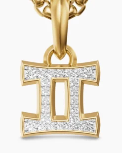 Gemini Amulet 18K Yellow Gold with Diamonds, 15.2mm
