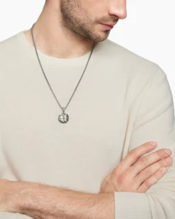 Gemini Amulet Sterling Silver with 18K Yellow Gold, 23mm