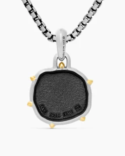 Gemini Amulet Sterling Silver with 18K Yellow Gold, 23mm