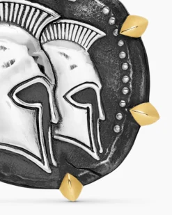 Gemini Amulet Sterling Silver with 18K Yellow Gold, 23mm