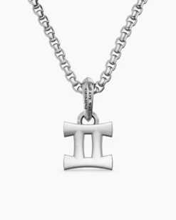 Gemini Amulet Sterling Silver, 14.8mm
