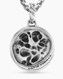 Gemini Amulet Sterling Silver with 18K Yellow Gold and Diamonds, 19mm