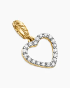 Heart Amulet 18K Yellow Gold with Diamonds, 11mm