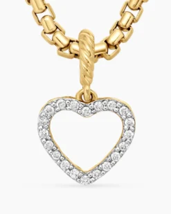 Heart Amulet 18K Yellow Gold with Diamonds, 11mm