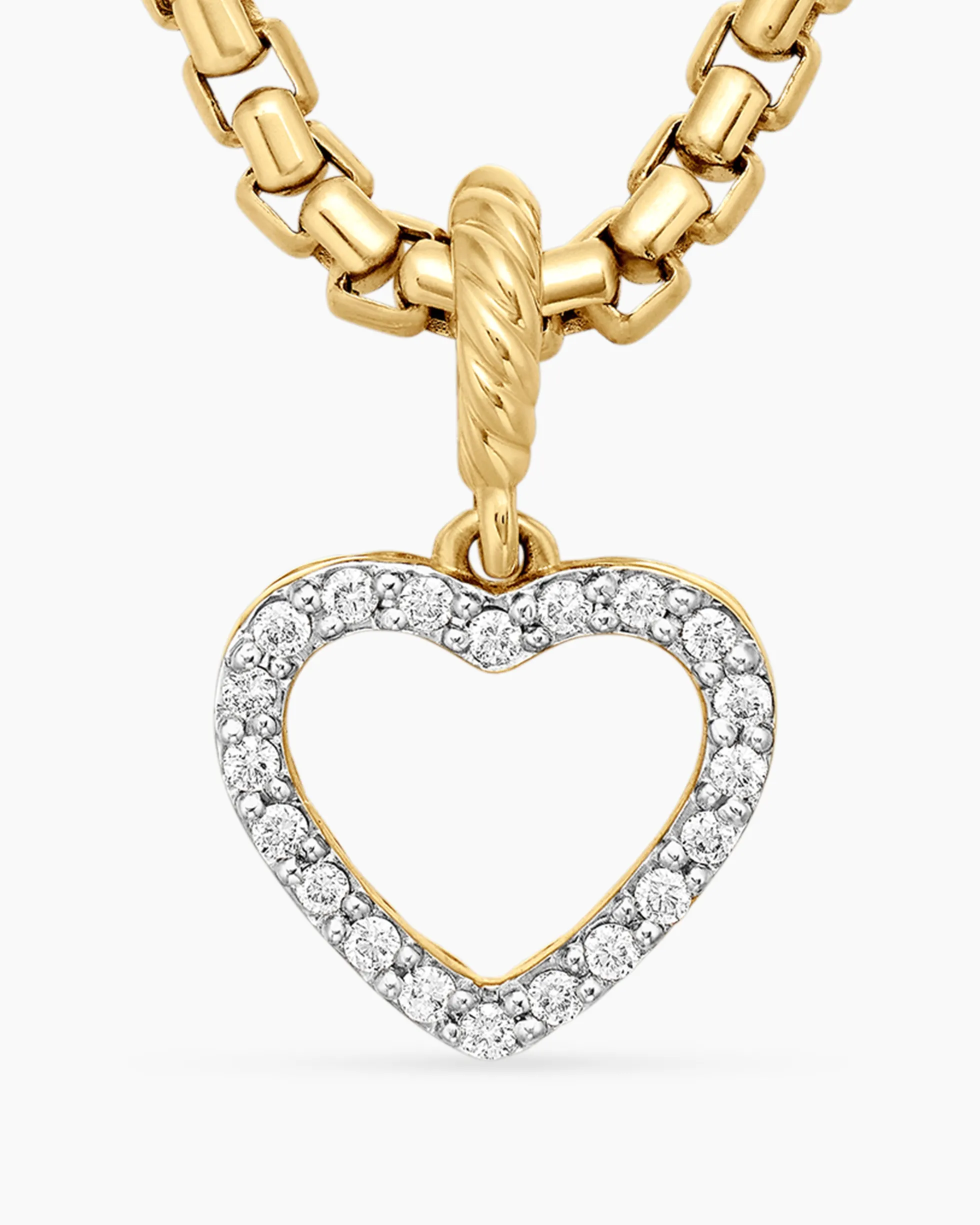 Heart Amulet 18K Yellow Gold with Diamonds, 11mm