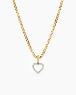Heart Amulet 18K Yellow Gold with Diamonds, 11mm