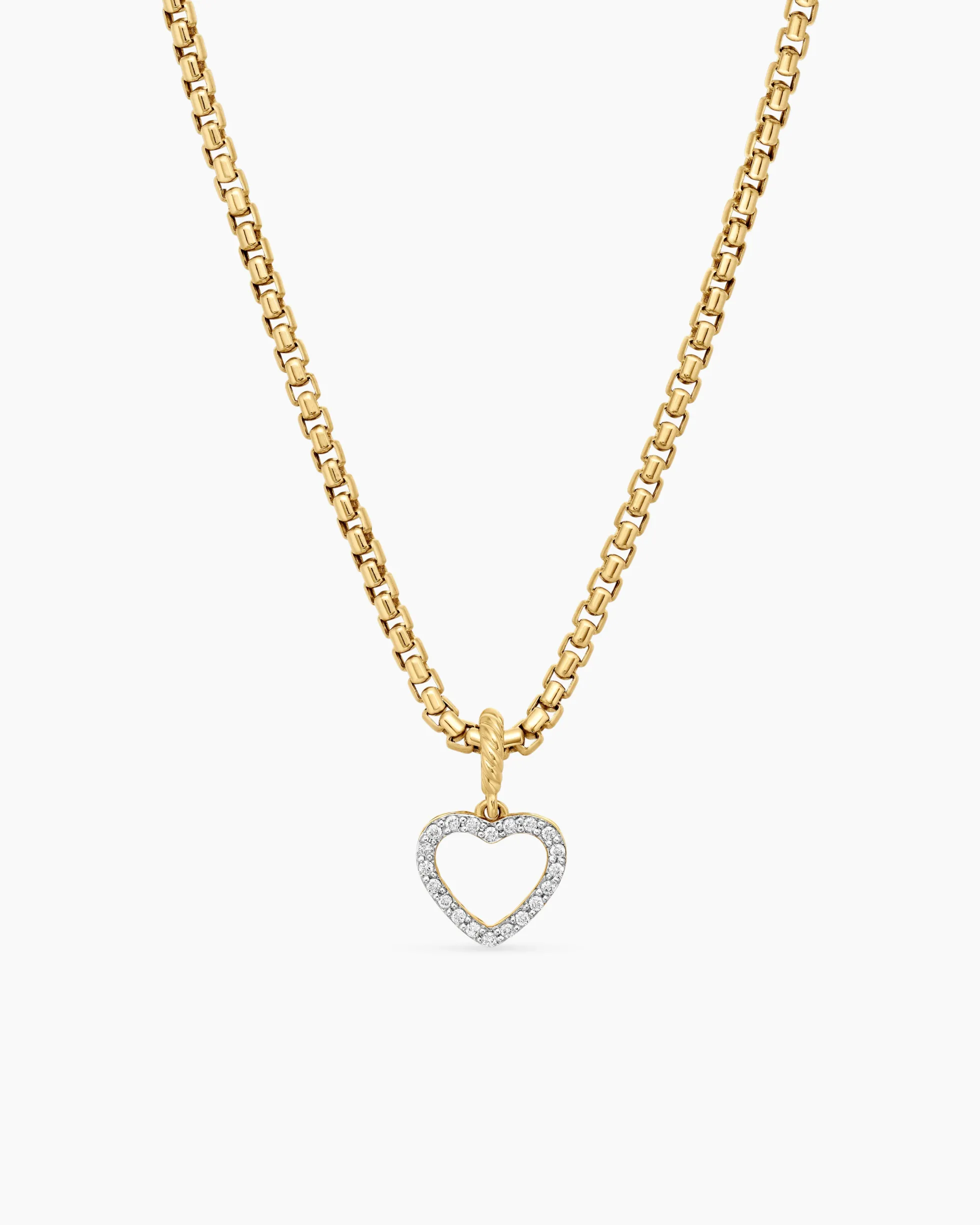 Heart Amulet 18K Yellow Gold with Diamonds, 11mm