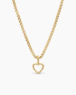 Heart Amulet 18K Yellow Gold with Diamonds, 11mm