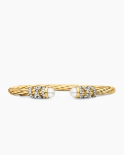 Helena Bracelet 18K Yellow Gold with Pearls and Diamonds, 4mm