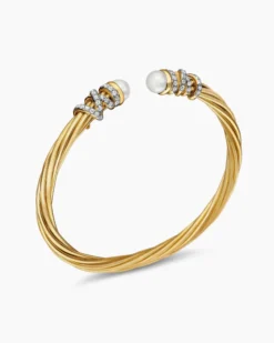 Helena Bracelet 18K Yellow Gold with Pearls and Diamonds, 4mm