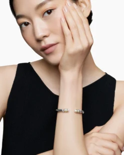 Helena Bracelet Sterling Silver with 18K Yellow Gold, Pearls and Diamonds, 6mm