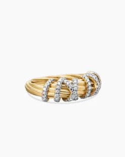 Helena Ring 18K Yellow Gold with Diamonds, 7.7mm