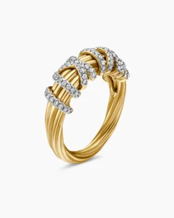 Helena Ring 18K Yellow Gold with Diamonds, 7.7mm