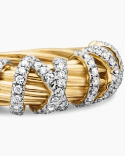 Helena Ring 18K Yellow Gold with Diamonds, 7.7mm