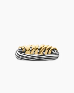 Helena Ring Sterling Silver with 18K Yellow Gold and Diamonds, 7.7mm